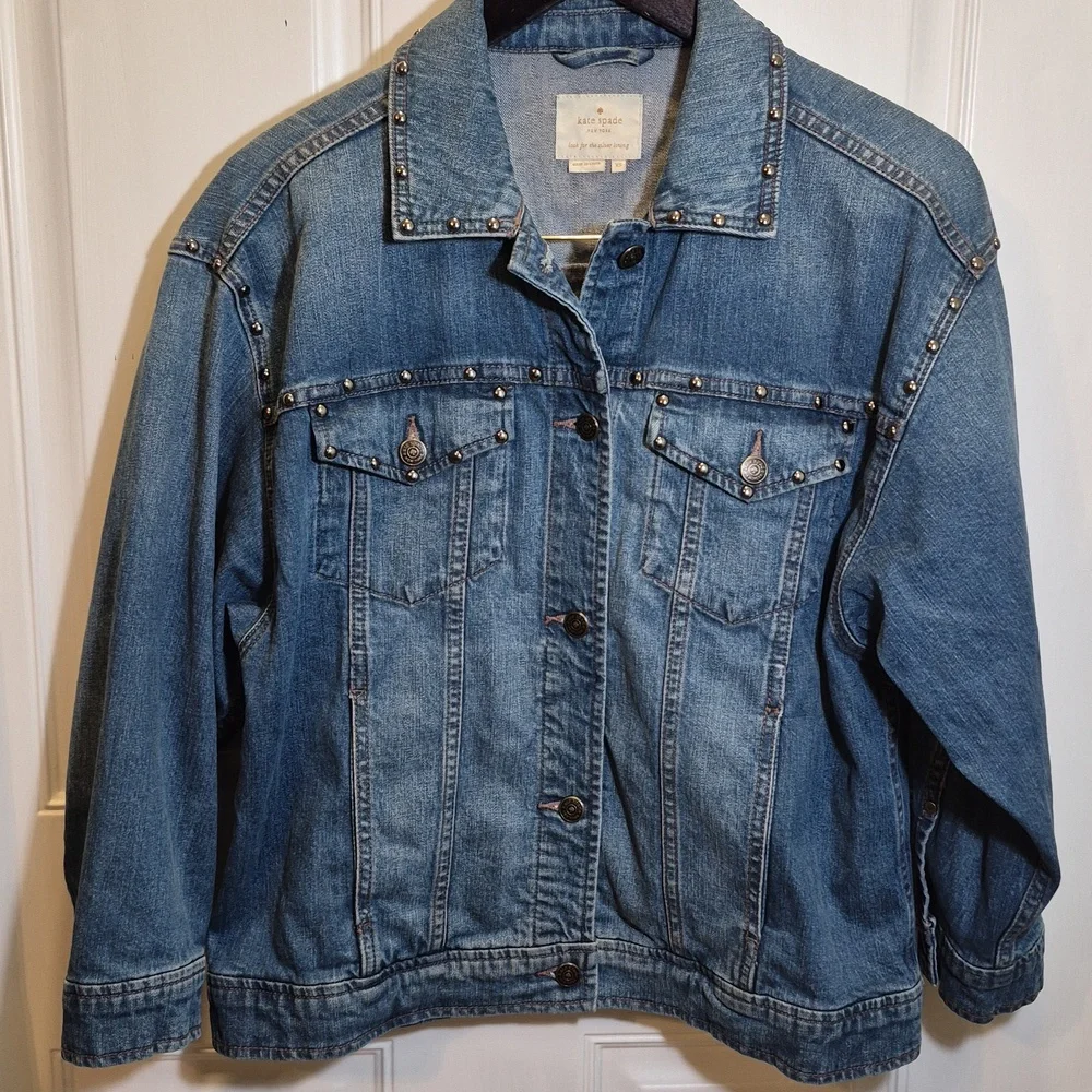 Kate Spade Blue Jean Jacket with Stud Embellishments XS